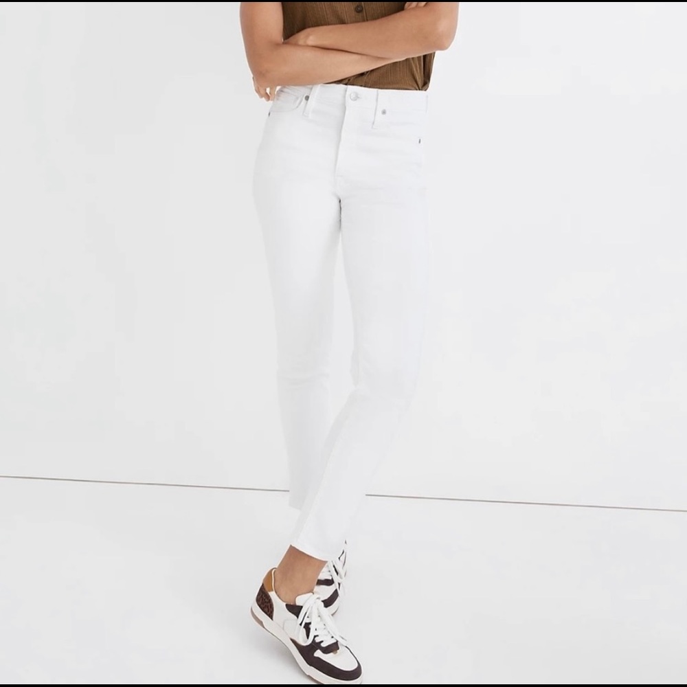 New Madewell Stovepipe Jeans Pure White Straight size 27
